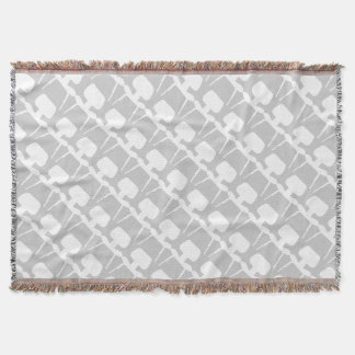 Mid-Century Gray Pattern Chair Silhouette Throw Blanket