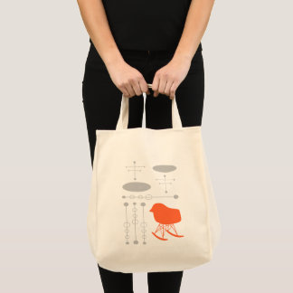Mid-Century Gray Pattern Chair Silhouette Tote Bag