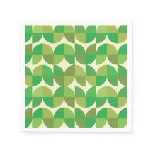 Mid Century Green Geometric Abstract  pattern 