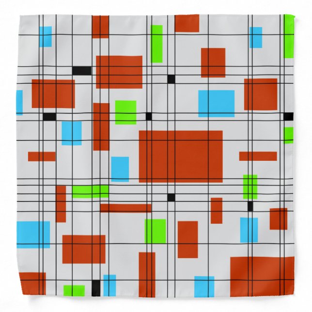 Mid Century Grid Bandana (Front)