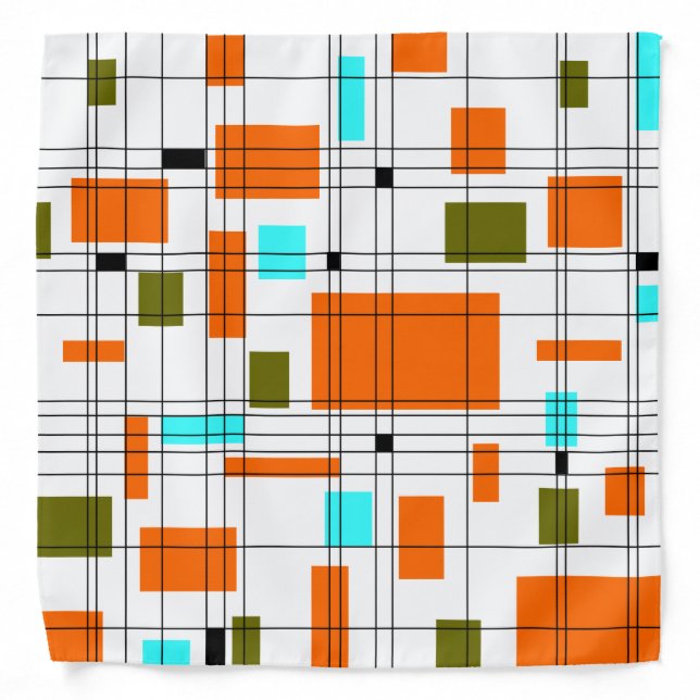 Mid Century Grid Bandana (Front)