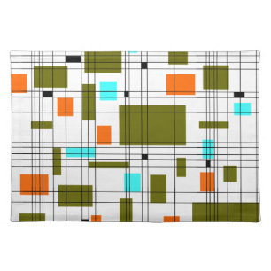 Mid Century Grid Cloth Placemat