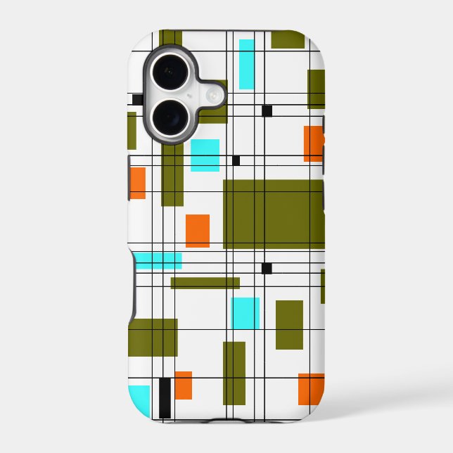 Mid Century Grid Iphone Case (Back)
