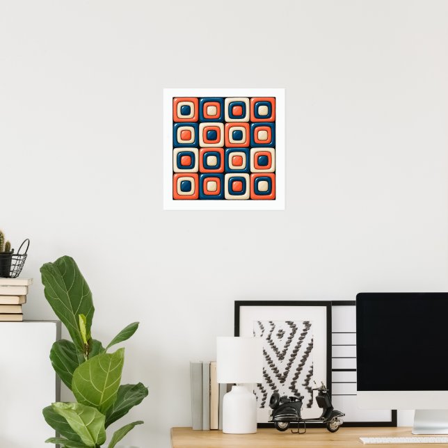 Mid-Century Grid Poster (Home Office)