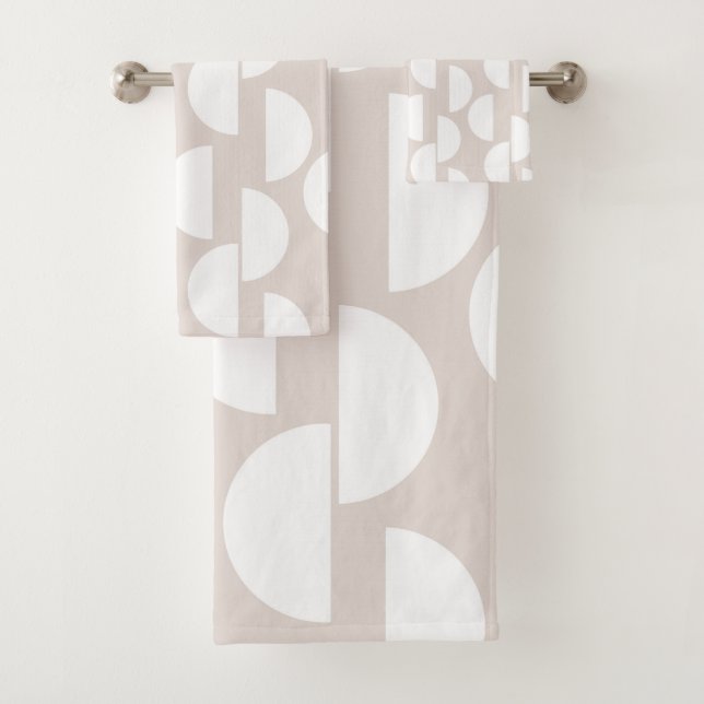 Mid Century Half Moon Glam #2 #abstract #geo #art Bath Towel Set (Insitu)