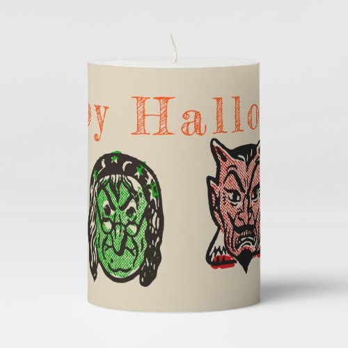 Mid Century Halloween Characters Candle