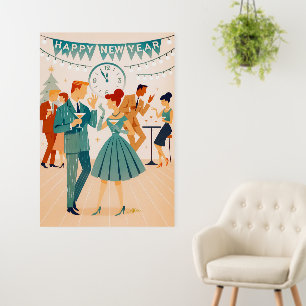 Mid Century Happy New Year The Martini Dance Foam Board