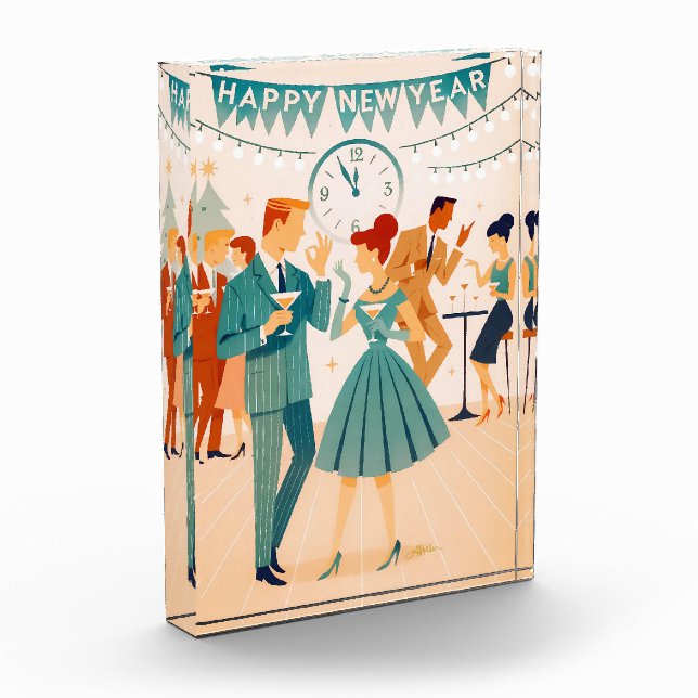Mid Century Happy New Year The Martini Dance Photo Block (Left)