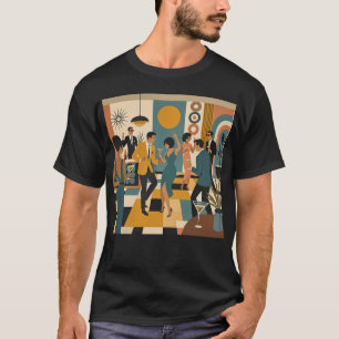 Mid Century Hip Martini Dance Party T-Shirt