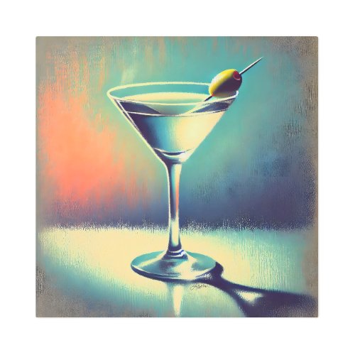 Mid Century I Love The Blues Martini Art