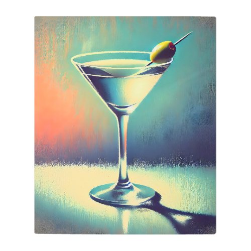 Mid Century I Love The Blues Martini Art