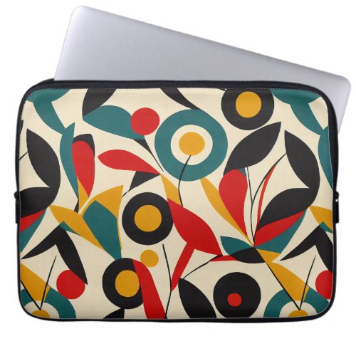 Mid century inspired abstract  laptop sleeve