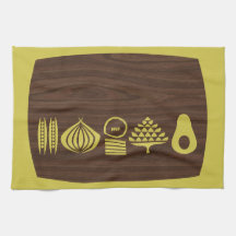 Mid Century inspired chopping board Tea Towel