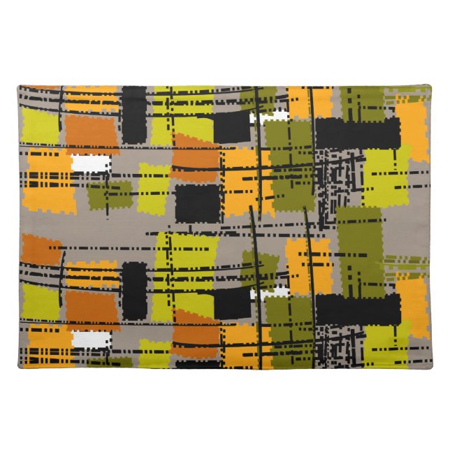 Mid-Century Inspired  Cloth Placemat (Front)