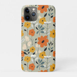 Mid Century Inspired Floral Pattern iPhone 11 Pro Case