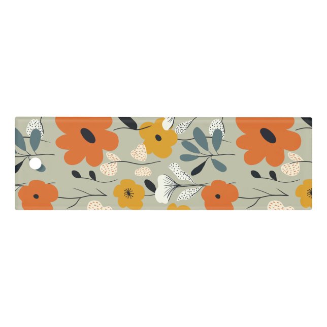 Mid Century Inspired Floral Pattern Ruler (Front)