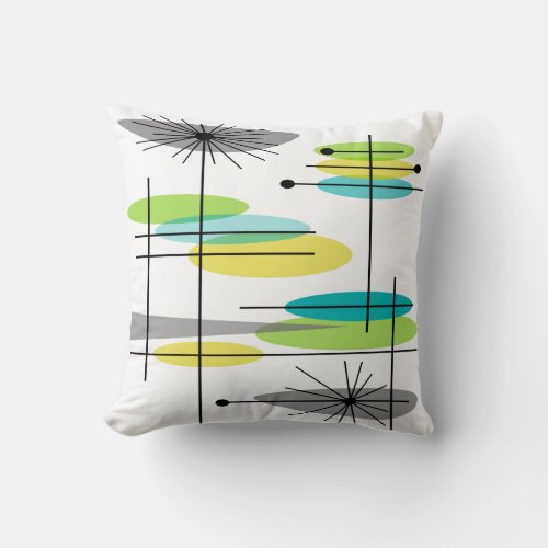 Mid_Century Inspired Orbs 31 Throw Pillow