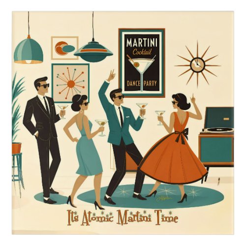 Mid Century Its Atomic Martini Time Cocktail Party Acrylic Print