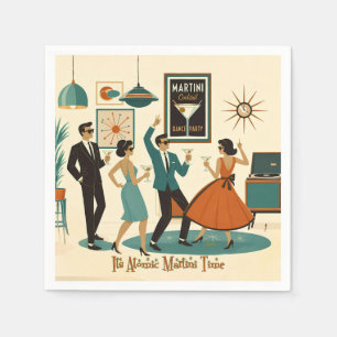 Mid Century Its Atomic Martini Time Cocktail Party Napkins
