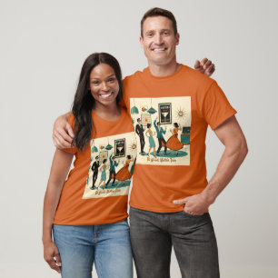 Mid Century Its Atomic Martini Time Cocktail Party T-Shirt