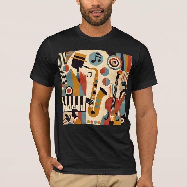 Mid Century Jazz Age Modern Minimalist Trio T-Shirt (Front)