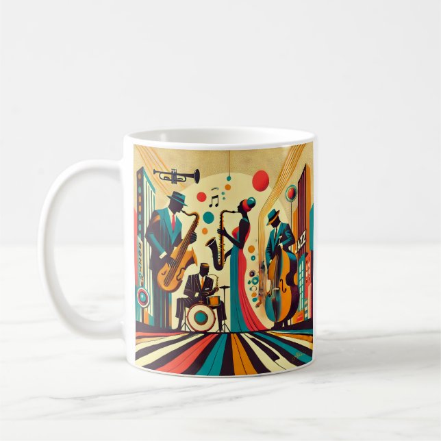 Mid Century Jazz Age Quartet Coffee Mug (Left)