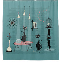 Mid Century Kitty Family Mischief ©studioxtine