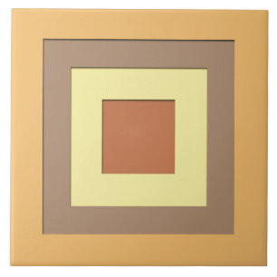 Mid-Century layered squares - Earth neutrals Ceramic Tile