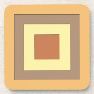 Mid-Century layered squares - Earth neutrals Coaster