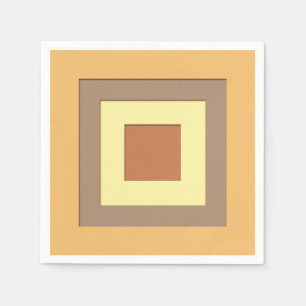 Mid-Century layered squares - Earth neutrals Paper Napkins