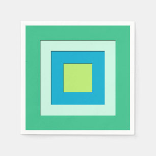 Mid-Century layered squares - jade green Paper Napkins