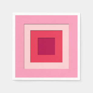 Mid-Century layered squares - pink and wine Paper Napkins