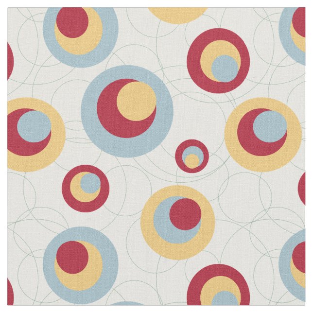 Mid Century Leopard Spots and Circles 50s Pattern Fabric (Close Up)