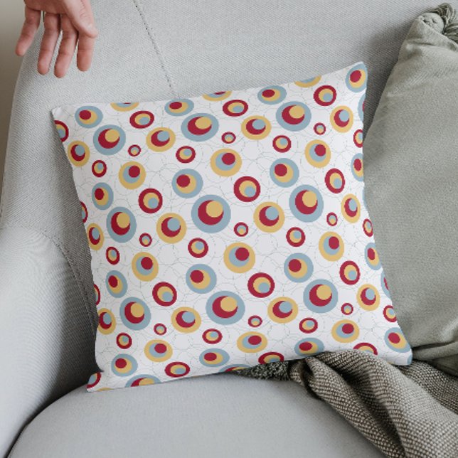 Mid Century Leopard Spots and Circles 50s Pattern Throw Pillow (Creator Uploaded)