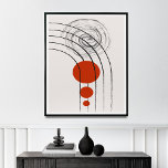 Mid-Century Line Art Unique Decor Poster<br><div class="desc">The bold, modern lines and shapes in warm, earthy colors will add a touch of sophistication and style to any room in your home. Perfect for a living room, bedroom, or office, this art will create a warm and inviting space. Simply download the file and print the art at home...</div>