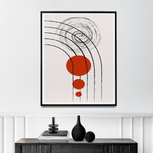 Mid-Century Line Art Unique Decor Poster