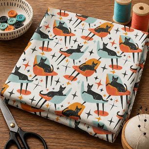 Mid-Century Lounge Cat Fabric
