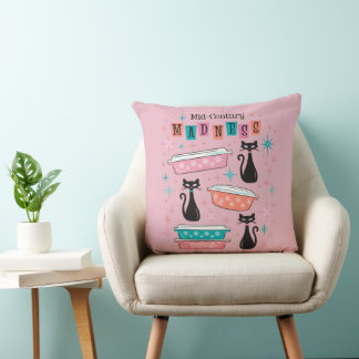 Mid-Century Madness Pink Starburst Pyrex Pillow