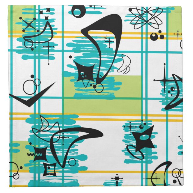 Mid Century Madras Cloth Napkin (Front)