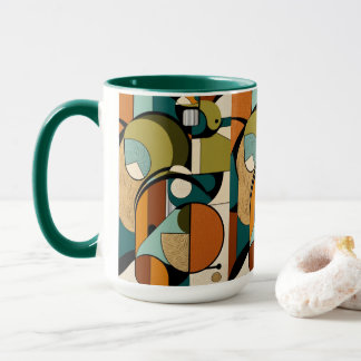 Mid-Century Magic | Olive & White Shapes Mug