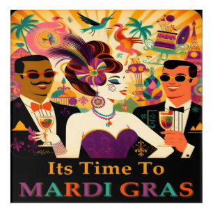 Mid Century Mardi Gras Cocktail Party Acrylic Print