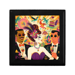 Mid Century Mardi Gras Cocktail Party Gift Box