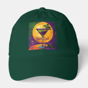 Mid Century Mardi Gras Sunset Fleur De Lis Martini Hat