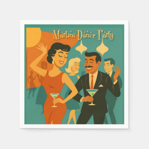 Mid Century Martini Dance Party Napkins