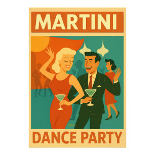 Mid Century Martini Dance Party Photo Print