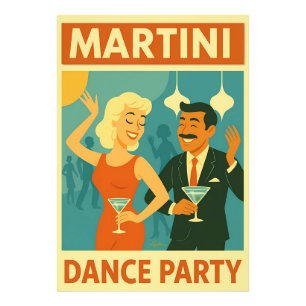Mid Century Martini Dance Party Photo Print