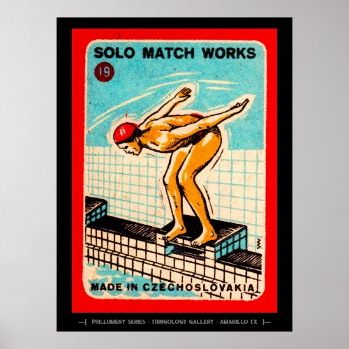 Mid Century Matchbox Cover Art Poster