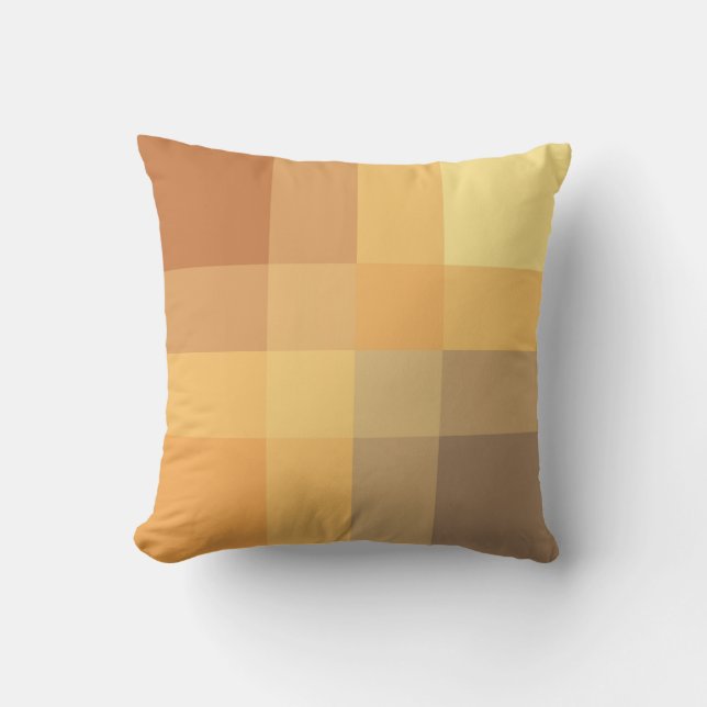 Mid-Century mega plaid - Earth neutrals Throw Pillow (Front)