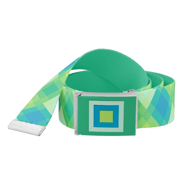 Mid-Century mega plaid - jade green Belt (Snake)