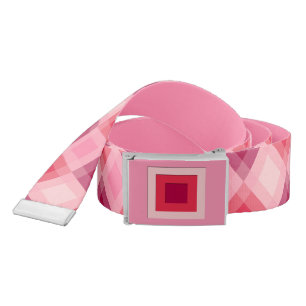 Mid-Century mega plaid - pink and wine Belt